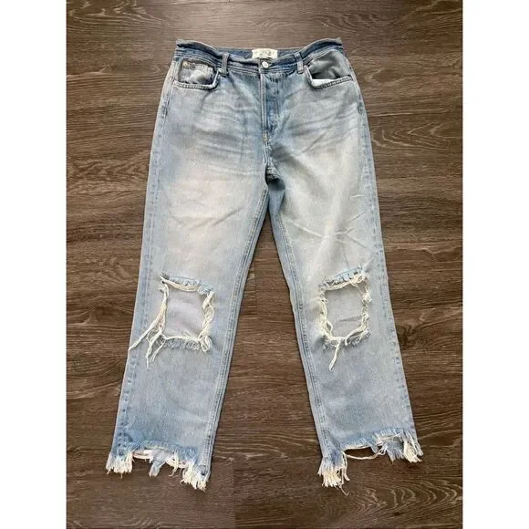 Free People Maggie Straight Distressed Ankle Jeans Women’s Size 29 - Picture 4 of 8